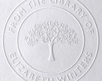 Tree Of Life Custom Bookplate Embosser | Personalized Ex Libris | Book Lover Gift