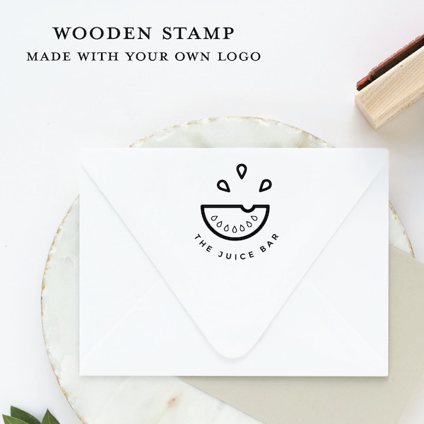 Custom Logo Stamp for your Shop or Business - Logo Branding Packaging Wooden Rubber Stamp with your own Company or Shop Logo - Lots of Sizes