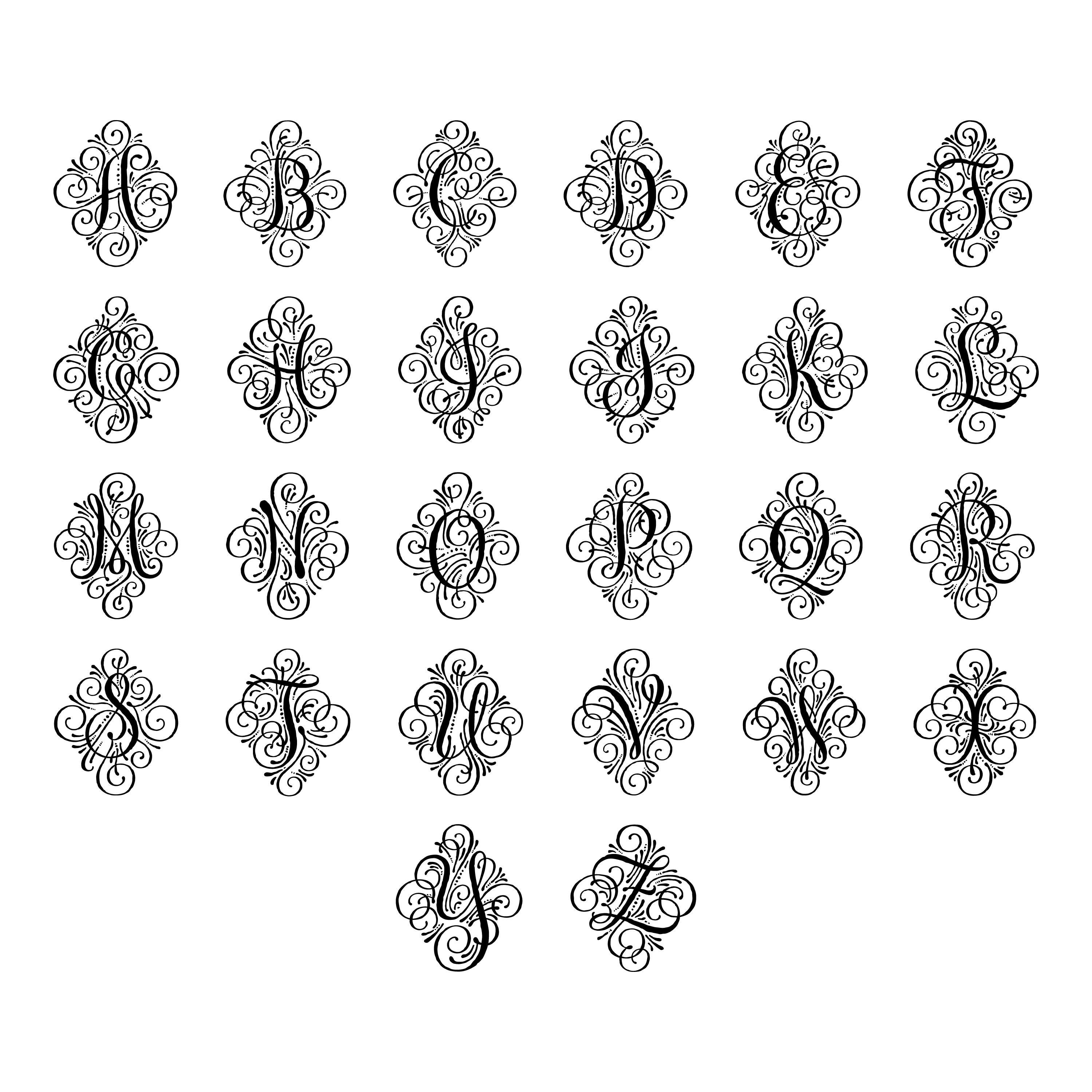 Embosser Script Personalized Book Embosser: Fancy Script Monogram Initial in Center ...
