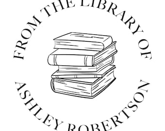 Personalized Book Stamp or Book Embosser, Library Book Stamp Embosser, Teacher Library Stamp Custom Wooden, Self Ink Stamp Custom Embosser