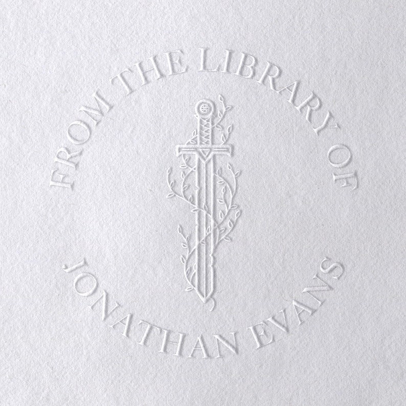 Fantasy Sword Personalized Book Embosser, Fantasy Book Plate Embosser, Custom Sword Book Embossing, Gift for Book Lover, Sword Embosser