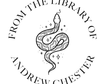 Personalized Serpent Library Embosser or Stamp: Custom Snake Book Stamper