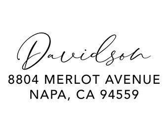 Custom Return Address Stamp: Self-Inking or Wooden, Script Font