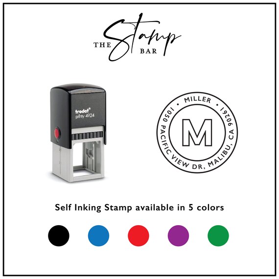 Create Your Own Modern Round Return Address Self-inking Stamp