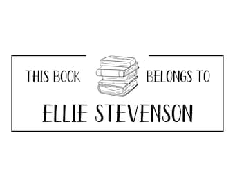 Personalized Book Stamp, Custom Library Stamp, Bookplate Stamp, Teacher Book Stamp, Library Teacher Stamp, Self Inking or Wooden Book Stamp