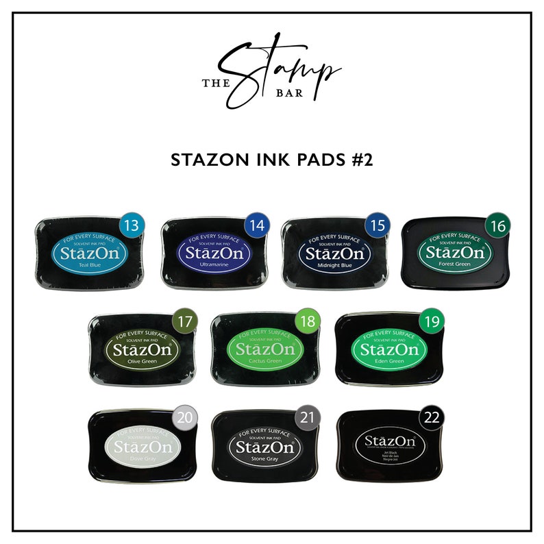 Stazon Permanent Ink Pads for Stamping Fast Drying Solvent Etsy
