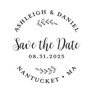 Save the Date Stamp with Names, Wedding Date and Location, Rubber Wedding Stamp for Couples, Engagement Gift, Save the Date Cards