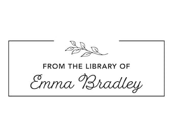 Personalized Book Stamp: Custom Library Bookplate, Teacher Stamp