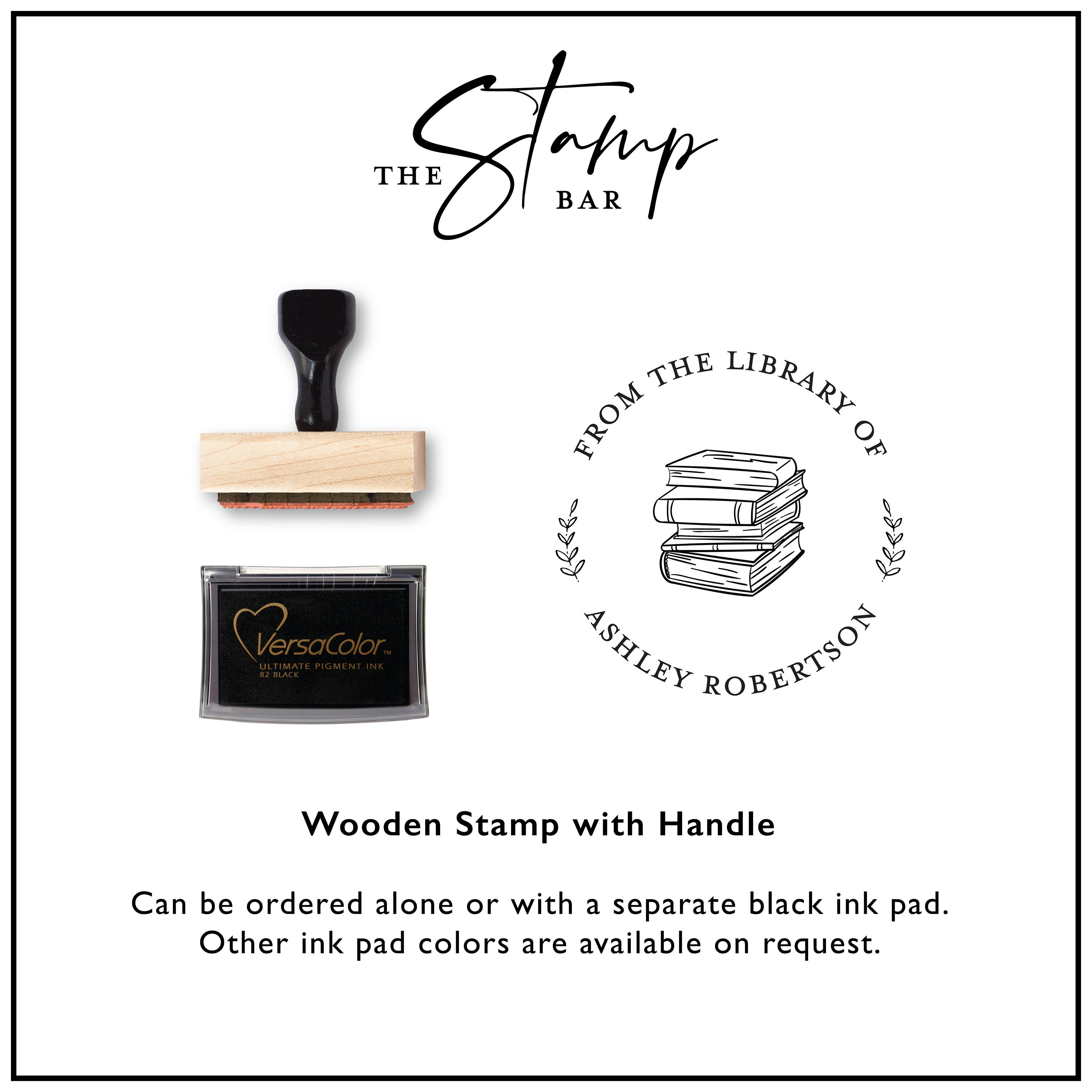 Personalized Book Stamp Custom Library Book Rubber Stamp Etsy