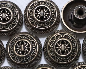 22mm Metal Jean Buttons (10 Sets), Bronze Button, Spider, No Sew, Jean Tacks, Rivet Buttons, Jacket, Coat, Closures & Fasteners