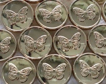 10 Sets- 18mm Metal Jean Buttons, Gold Butterfly Button, No Sew, Jean Tacks, Rivet Buttons, Jacket, Coat, Closures & Fasteners