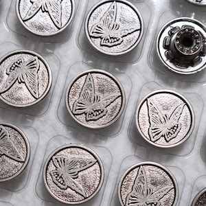 18 mm metalowe guziki jeansowe (10 zestawów), guzik motylkowy, guzik owadowy, bez szycia, pinezki jeansowe, guziki nitowane, kurtki, płaszcze, zapięcia i zapięcia