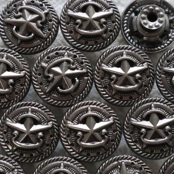 10 Sets- 20mm Metal Jean Buttons, Star Button, No Sew, Jean Tacks, Rivet Buttons, Jacket, Coat, Closures & Fasteners