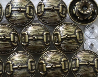 10 Sets- 17mm Metal Jean Buttons, No Sew, Bronze Button, Jean Tacks, Rivet Buttons, Jacket, Coat, Closures & Fasteners