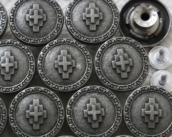 10 Sets- 18mm Metal Jean Buttons, Cross Button, No Sew, Jean Tacks, Rivet Buttons, Jacket, Coat, Closures & Fasteners