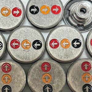 17 mm metalen jeanknopen (10 sets), niet-gestikt, jeansspijkers, verkeerslichten, pijlknopen in verschillende kleuren, jasje, jas, sluitingen en sluitingen