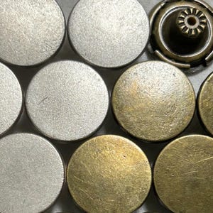 Metalen jeanknopen 17 mm (10 sets), zilveren en bronzen jeansspijkers, niet-gestikt, klinknagelknopen, jasje, jas, sluitingen en sluitingen