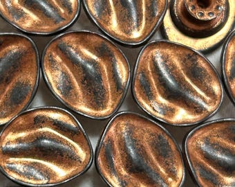 19mm Metal Jean Buttons (10 Sets), Antique Copper and Black Wavy Irregular buttons, No Sew, Jean Tacks, Rivet, Jacket, Closures & Fasteners