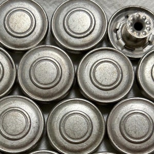 17 mm metalen jeanknopen (10 sets), zilveren ronde jeansspijkers, niet-gestikt, klinknagelknopen, jasje, jas, sluitingen en sluitingen