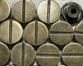 Bottoni in metallo per jeans da 17 mm (10 set), senza cuciture, puntine per jeans, bottoni in bronzo dritto, bottoni a rivetto, giacca, cappotto, chiusure e fermagli
