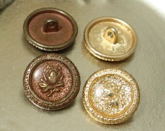 Boutons de tige en métal de 18 mm, boutons bruns de style vintage 18 mm (28L), bouton rose, bouton de fleur, boutons de chemise, boutons de veste de manteau #1M10