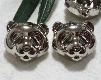 15mm Metal Shank Buttons, Silver Panda Buttons, Cute Animal Buttons, Clothes, Clothing, Fashion, Shirt, Sewing Button #