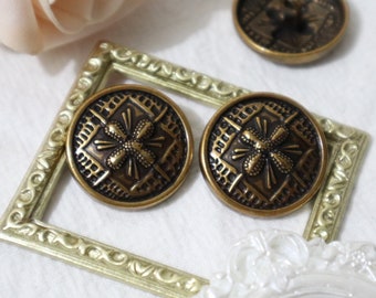 23mm Metal Shank Buttons, Vintage Style, Metal Buttons, Antique Gold, Bronze, Jacket Coat Buttons, Crafts, Sewing Button #1M13