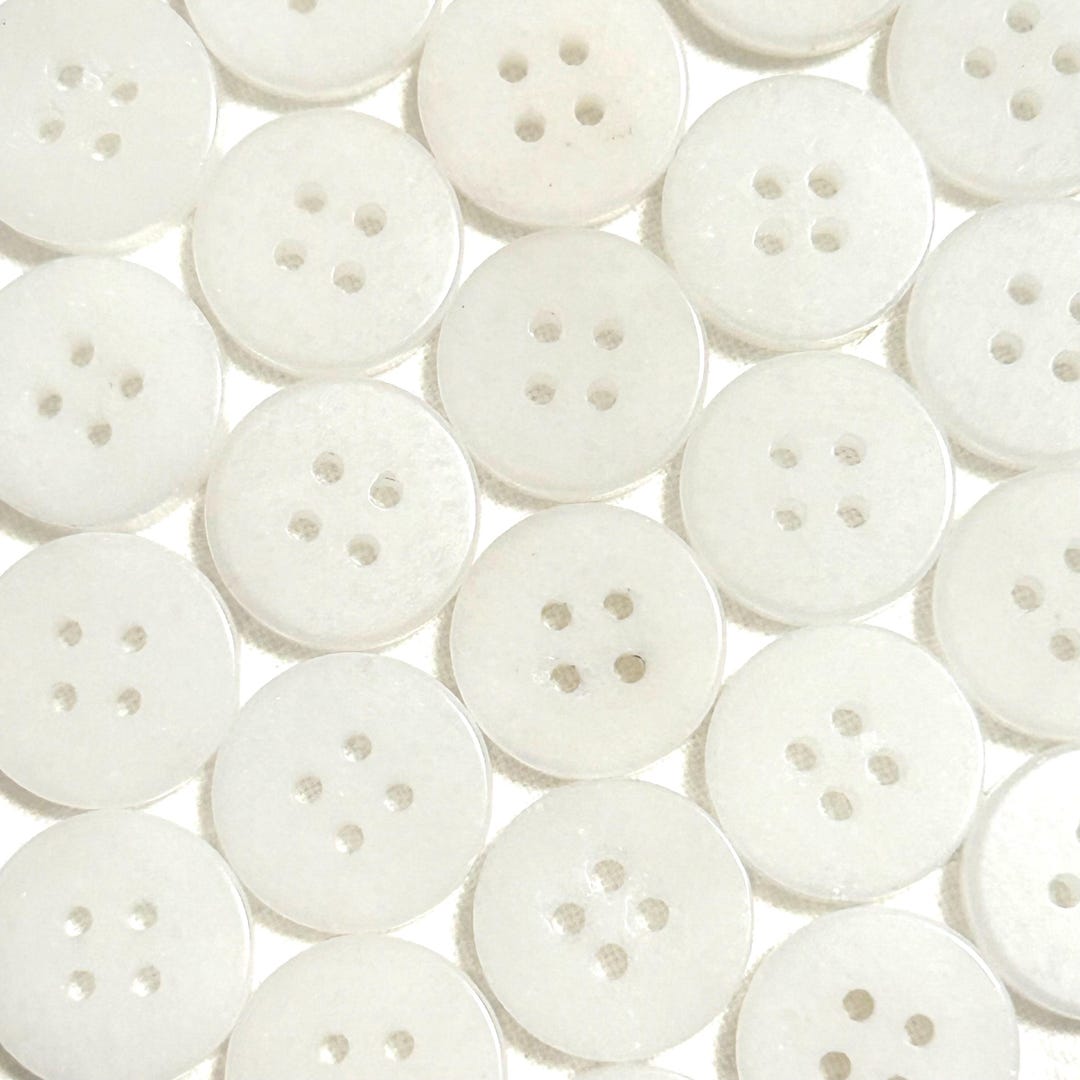 15mm Natural Gemstone Buttons, White Jade Buttons, Four-hole Buttons ...