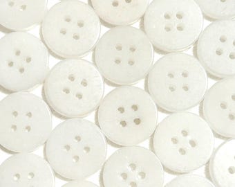 15mm Natural Gemstone Buttons, White Jade Buttons, Four-hole Buttons, Shirt, Clothes, Sewing Button