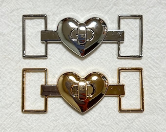 Metal Clasp Hook Decorative, Heart Shaped Hook Buckle Clip Closure, Clasp Fasteners, Buckles