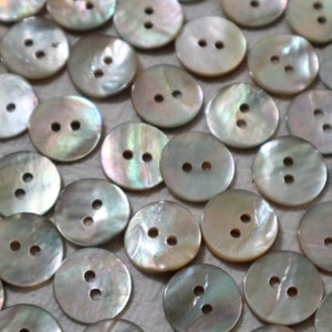 10 pcs 15mm Natural Shell Two-hole Buttons, Shirt Buttons, Coat Buttons, Button, Sewing
