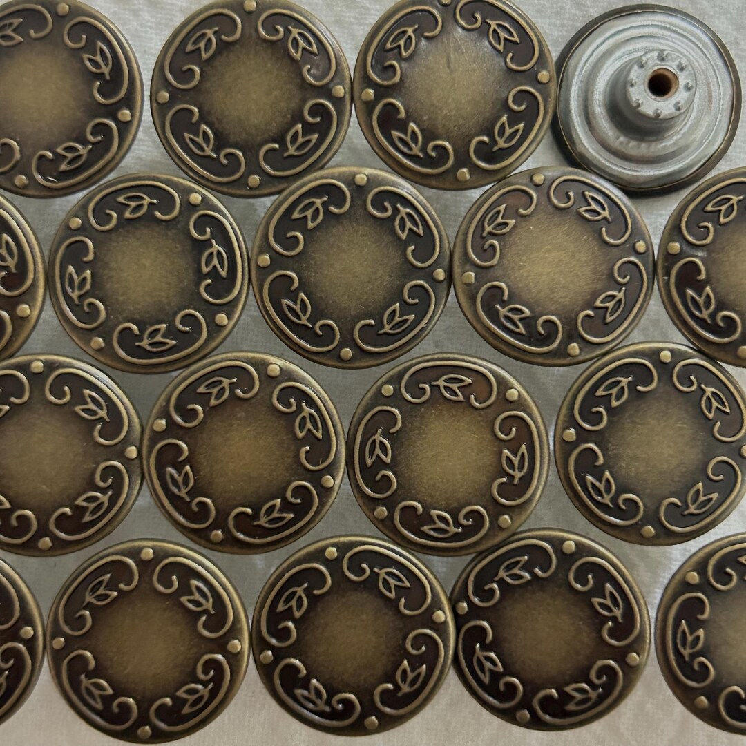 Metal Line Button 17mm Metal Jean Buttons (10 Sets), Bronze Lace Line Buttons, No Sew ...