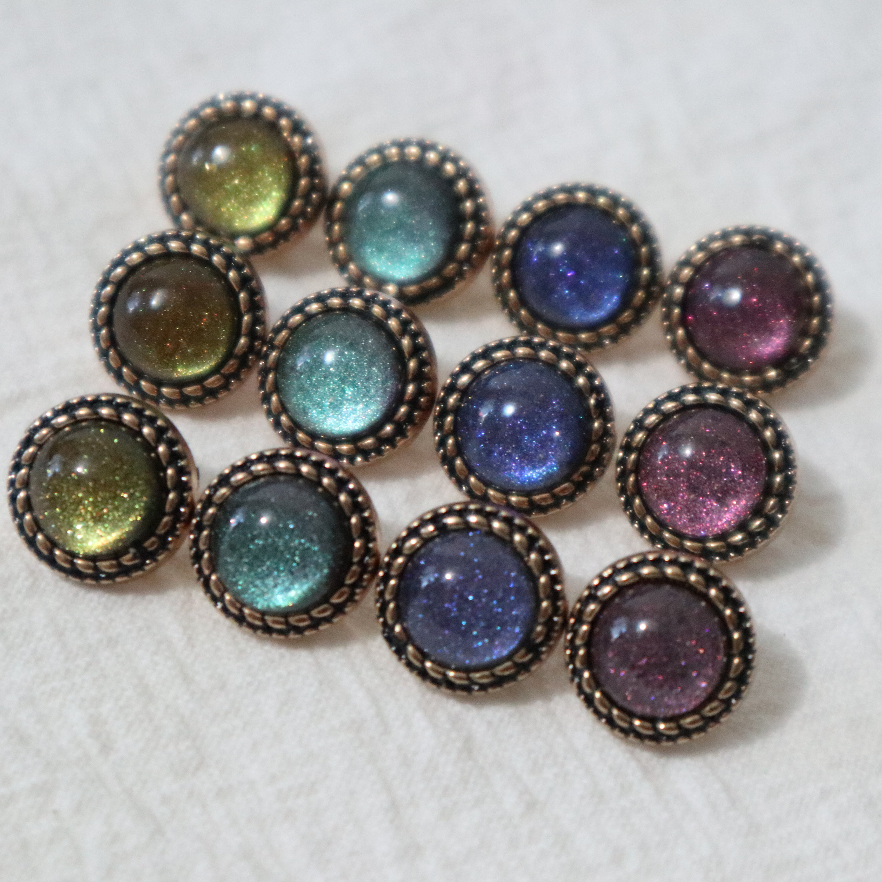 Fake Colorful Buttons 11mm Change Colour Buttons, Colouration Buttons, Metal Shank Buttons ...