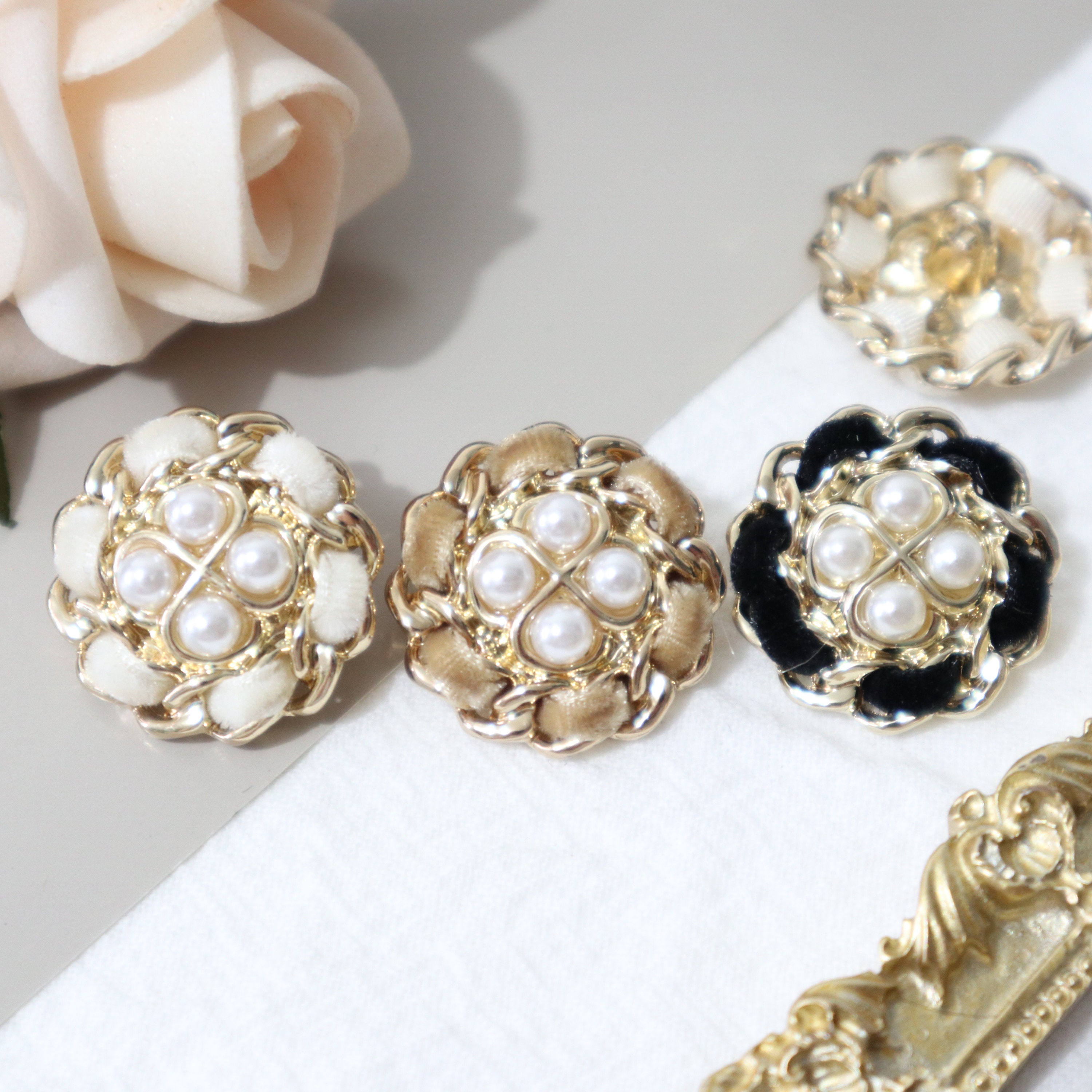 CC Pearl Button Bracelets - Multiple Styles - Designer Button Jewelry