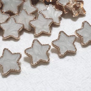 18mm Metal Shank Buttons, White Enamel Star Button, Metal Gold Shank Buttons, Clothes Buttons,  Buttons, Sewing Button