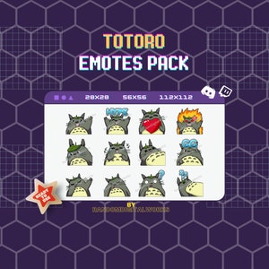 12 Totoro Emotes for Discord & Twitch – Cute Studio Ghibli-Inspired Reactions, Totoro Stream Emotes Pack