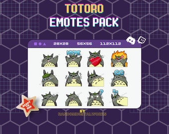 12 Totoro Emotes for Discord & Twitch – Cute Studio Ghibli-Inspired Reactions, Totoro Stream Emotes Pack