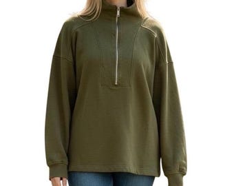 Old Navy Olive Green Quarter Zip Size Large