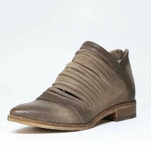 Free People Brown Leather Ankle Boots Size 39 image 1
