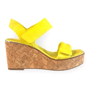 Yellow Wedge Sandals - Etsy