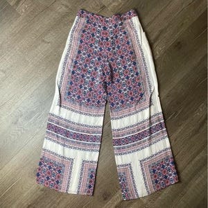 Elevenses Anthropologie Wide Leg Boho Pants Size 2 image 12