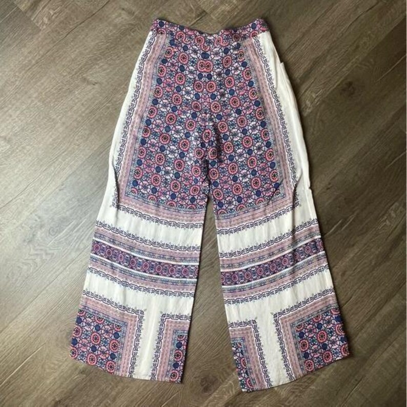 Elevenses Anthropologie Wide Leg Boho Pants Size 2 image 12