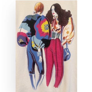 ZARA Graphic Print Crewneck Sweatshirt Cream Oversized Art Illustration XL image 5