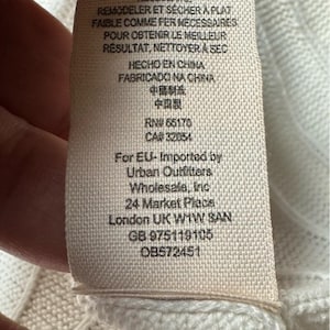 Free People White Ribbed Cardigan Sweater Size Large image 12