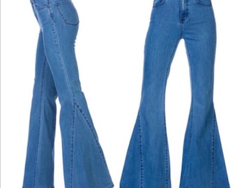 O2 DENIM Women's Size 27 Blue Flare Bell Bottom Jeans