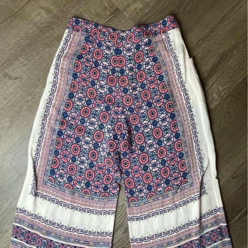 Elevenses Anthropologie Wide Leg Boho Pants Size 2 image 11