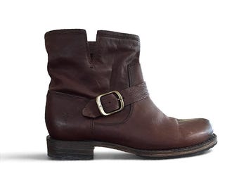 Frye Leather Moto Ankle Boots Sz 9