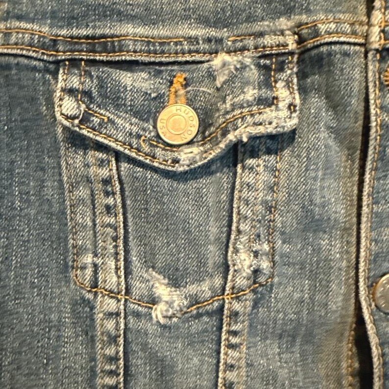 Hudson Jeans Womens Vintage Denim Jacket Size Small image 5
