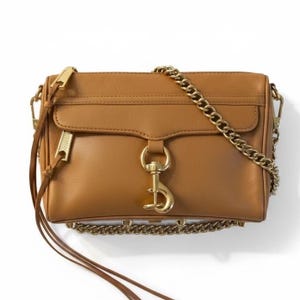 Rebecca Minkoff crossbody bag tan leather gold chain crossbody image 1