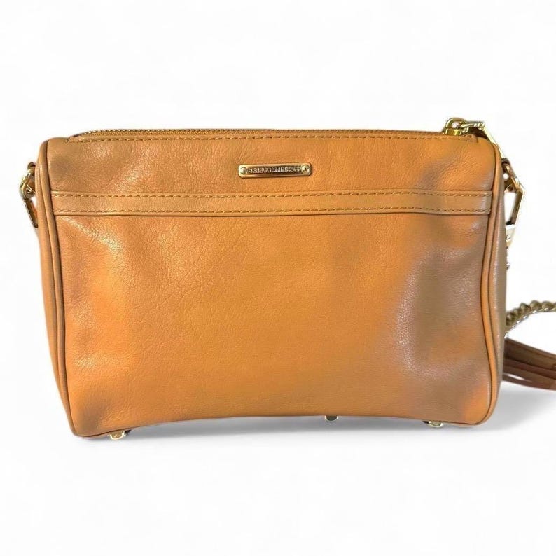 Rebecca Minkoff crossbody bag tan leather gold chain crossbody image 3